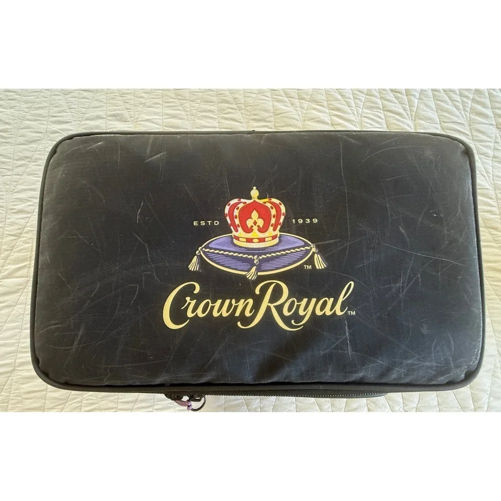 Crown Royal Cooler Bag Black Insulated Zip Close Shoulder Strap